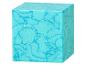 Turquoise kubus met gemarmerd patroon