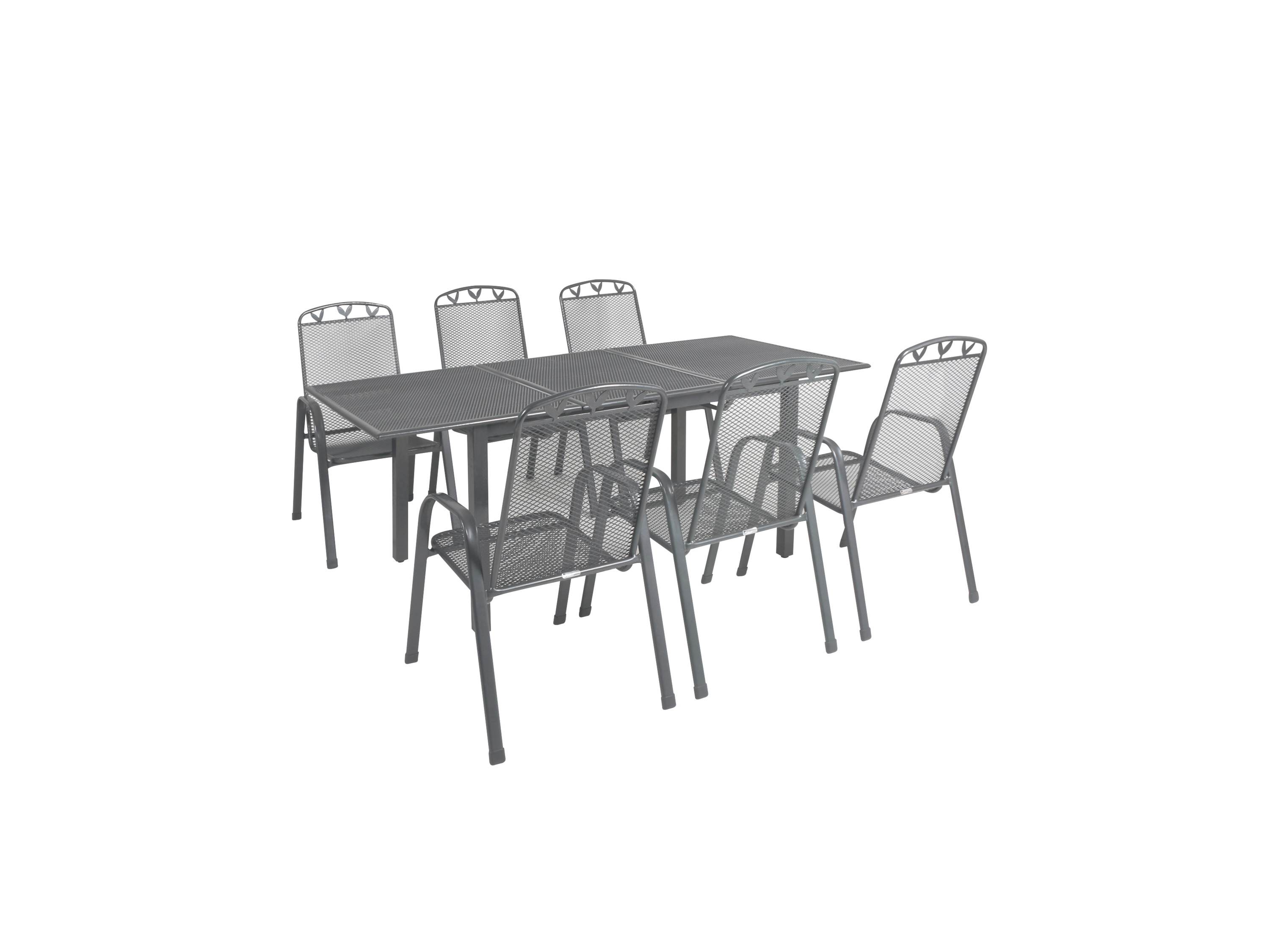 Greemotion Tuinset Toulouse (Uitschuifbare tafel + 6 stapelstoelen, 140-200 x 74 x 90 cm)