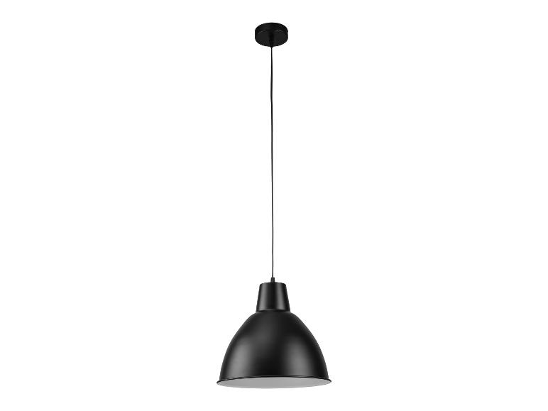 Zwarte hanglamp met metalen kap