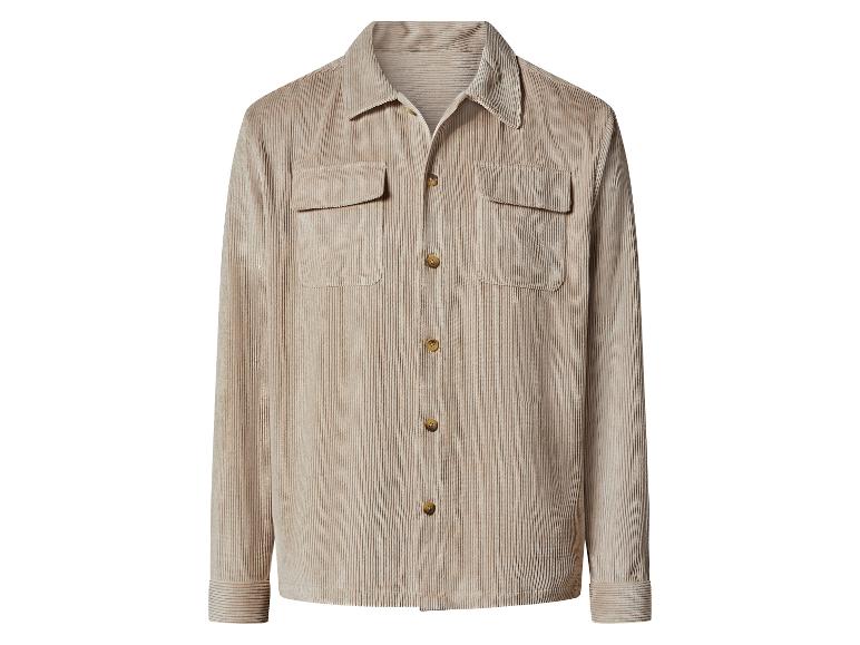 Lichtbeige corduroy overhemd.