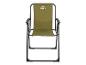 Groene opvouwbare campingstoel met zwart metalen frame