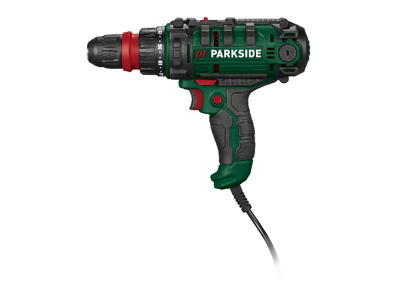 Groen-zwarte Parkside boormachine.