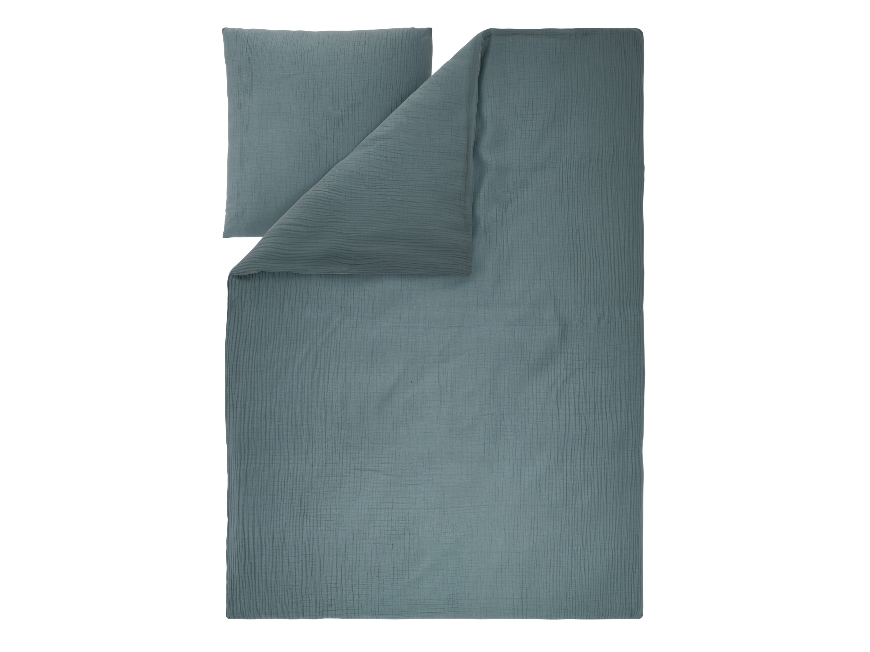 LIVARNO Mousseline dekbedovertrek 140 x 200 cm (Donkerblauw)