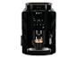 Zwarte automatische koffiemachine met een kopje espresso