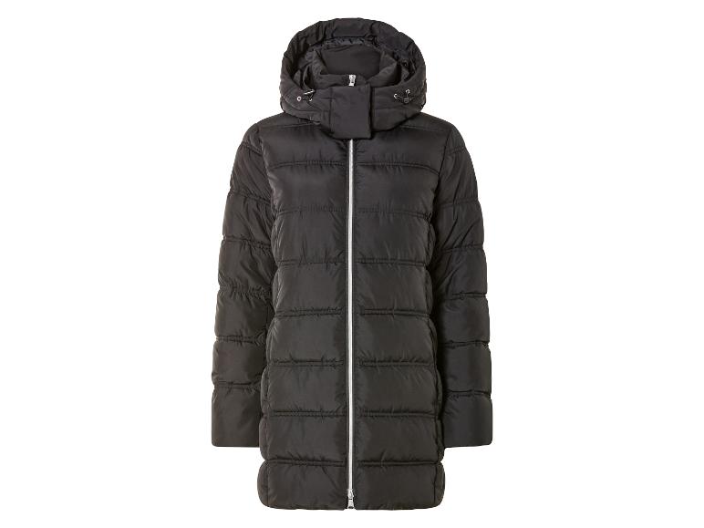 Zwarte gewatteerde jas met capuchon