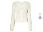 Witte cardigan met knopen en lange mouwen.