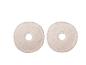 Twee beige ronde microvezelpads voor stoommop