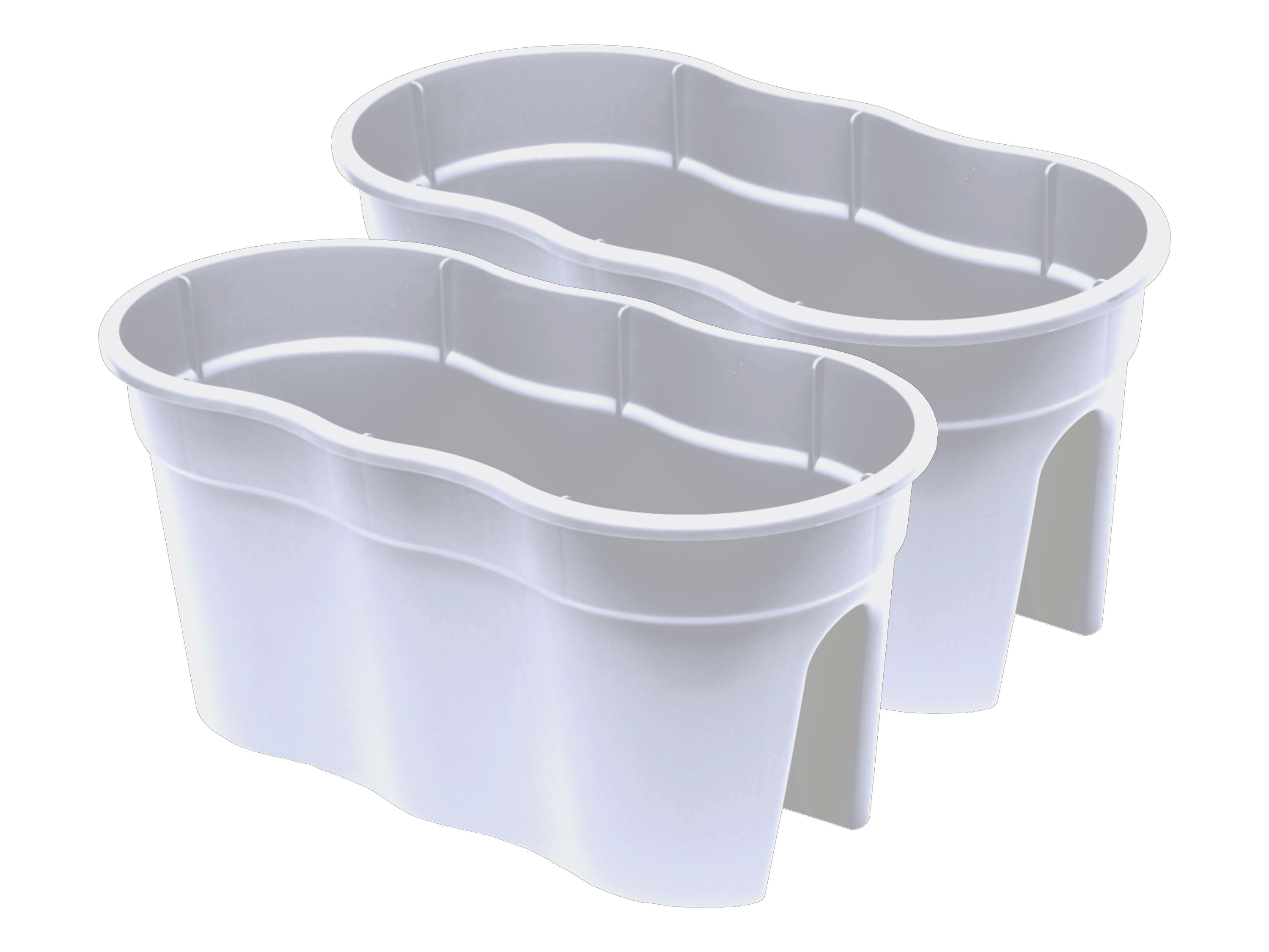 KHW Balkonbak Flowerclip XL, 2-delige set (Wit) afbeelding