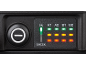 Close-up van een zwart elektronisch apparaat met aan/uit-knop en LED-indicatoren voor ON, A1, A2, B1, B2 en CHECK.