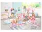 BABY born poppen en accessoires: commode, kledingrek, kinderstoel en wipstoel in een speelse kamer.