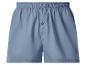 Blauwe katoenen boxershorts voor heren met elastische tailleband en knoop.