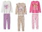 Drie sets kinderpyjama's: My Little Pony, Peppa Pig en Paw Patrol ontwerpen.