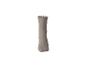 Beige sok met ruches en hartjespatroon.