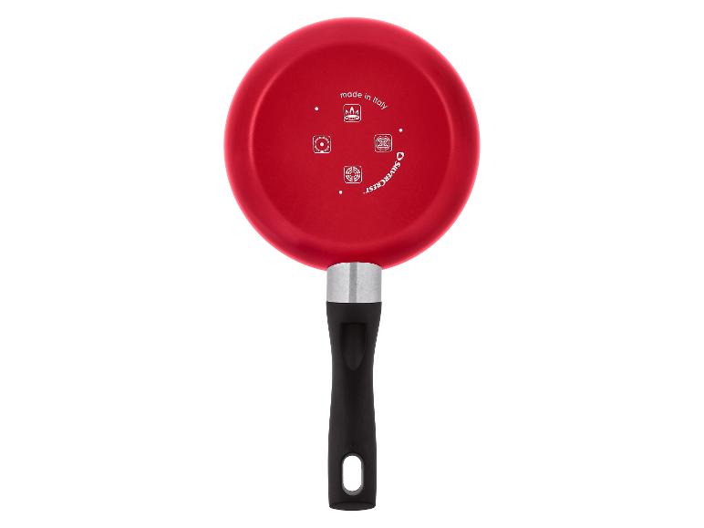 Rode Silvercrest koekenpan met zwart handvat, gemaakt in Italië