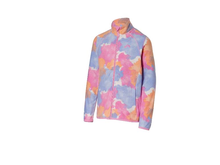Tie-dye fleecejack in roze, oranje en blauw met volledige rits