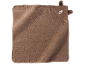 Bruine babyhanddoek met capuchon en berenmotief