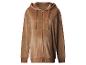 Bruine velours hoodie met rits