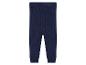 Donkerblauwe gebreide leggings voor baby's.