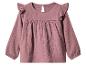 Roze kinderblouse met lange mouwen en ruches