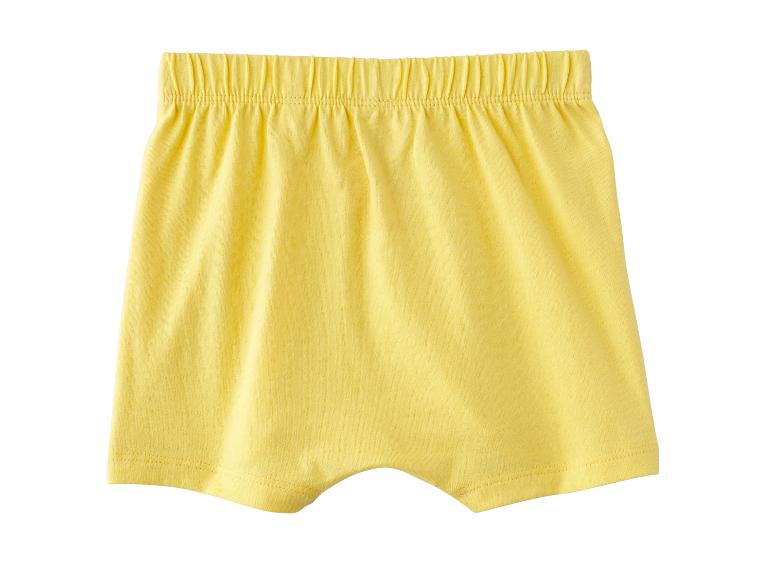 Gele gebreide babybroekjes met elastische tailleband