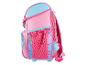 Roze en lichtblauwe kinderrugzak met sterretjes.
