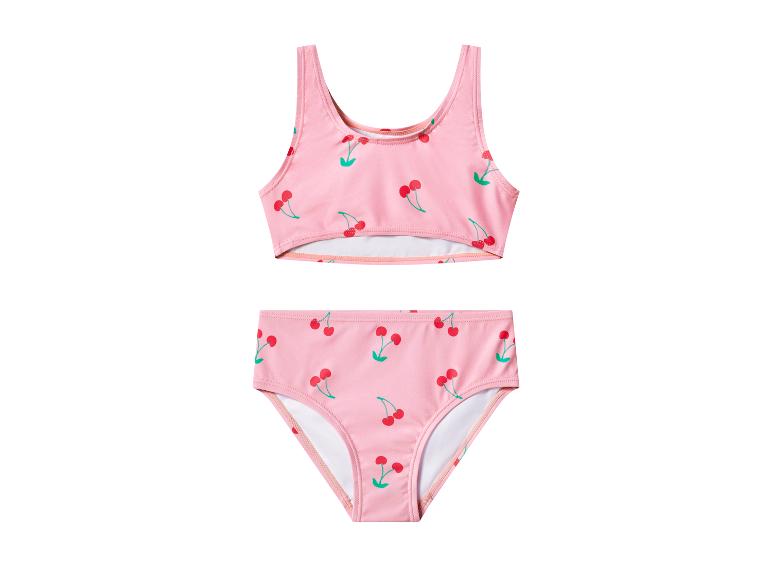 Roze kinderbikini met kersenprint