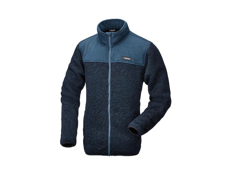 Parkside heren fleecejack in donkerblauw en blauw.