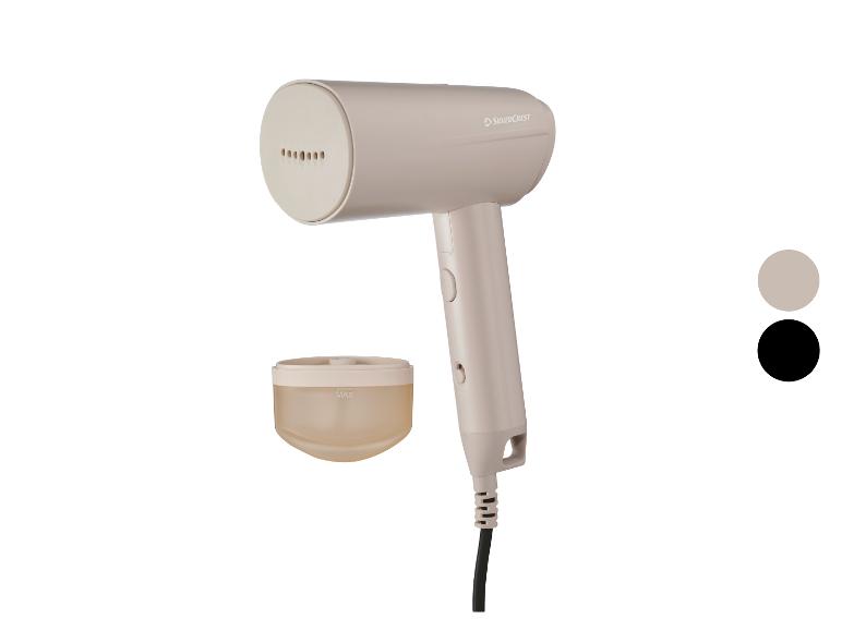 Beige SilverCrest kledingstomer met afneembaar waterreservoir en zwarte kabel.