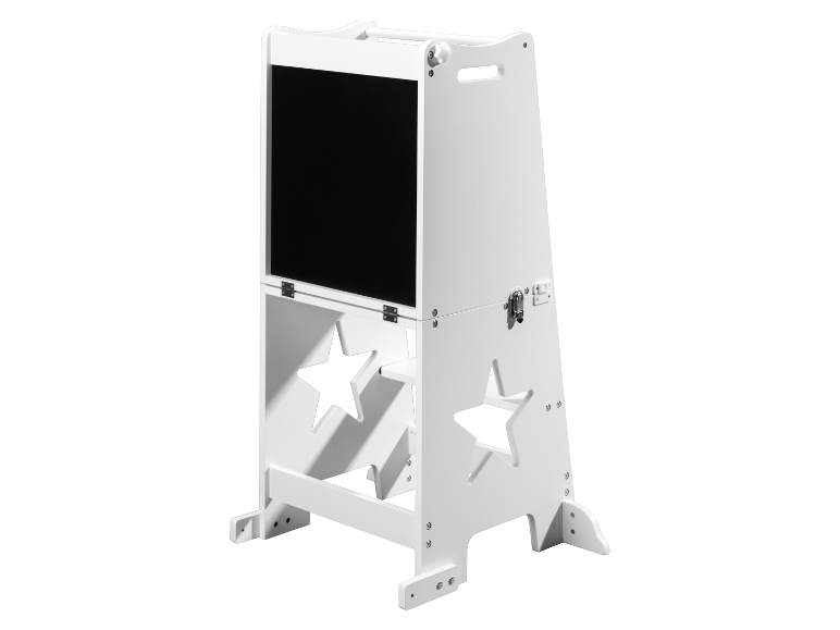 Wit kinderkrukje met schoolbord.