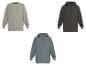 Drie sweatshirts en hoodies in grijs, donkergrijs en blauwgrijs.