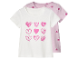 Twee kinder t-shirts met hartjesprint.