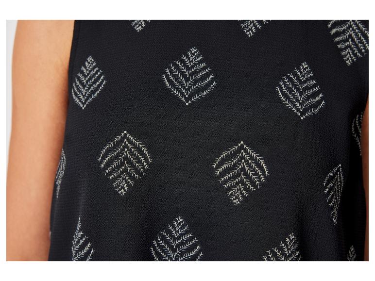 Zwart tanktop met botanische print.