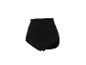 Zwarte high-waist damesonderbroek met geribbelde textuur.