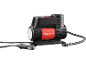 Zwarte auto-luchtcompressor met rood Ultimate Speed-logo en stroomkabel.