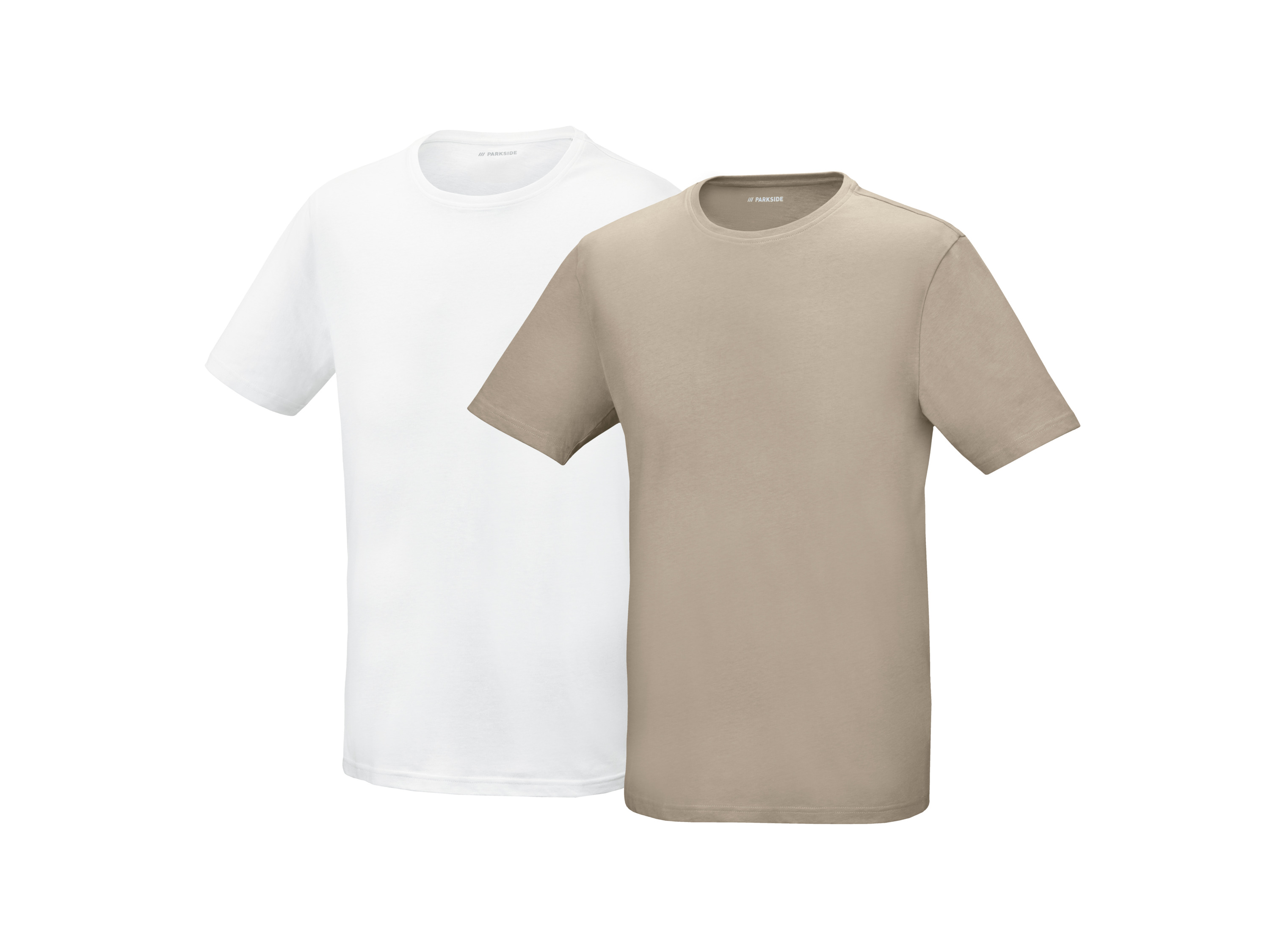 PARKSIDE Set van 2 heren T-shirts (Beige/wit, XXL)