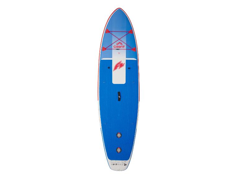 Blauw en wit opblaasbaar SUP board met rode details