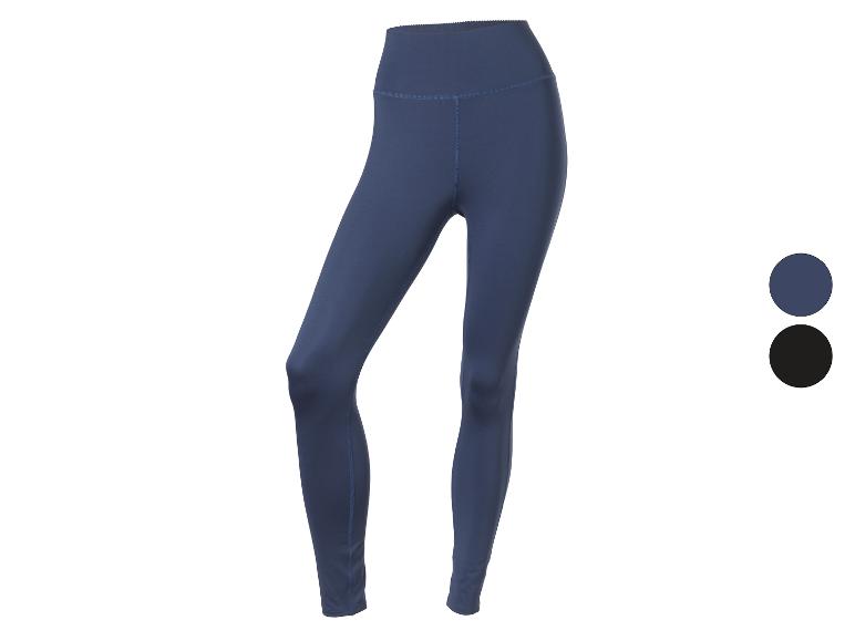 Donkerblauwe high-waisted sportlegging en zwarte sportlegging