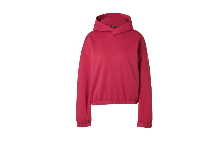 Rode hoodie met elastische zoom en manchetten.
