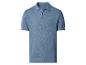 Lichtblauw gebreid poloshirt met korte mouwen voor heren.