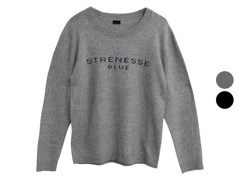 Grijze trui met ronde hals en geborduurd „STRENESSE BLUE“-logo