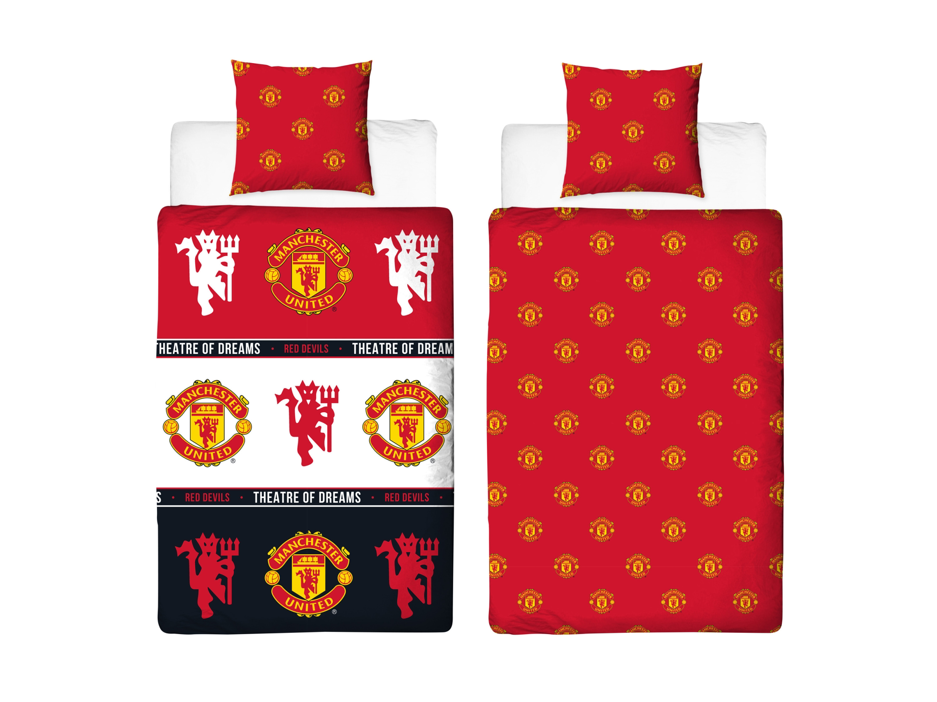 Voetbal dekbedovertrek, 140 x 200 cm (Manchester United)