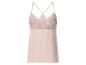 Lichtroze camisole met bloemenkant details aan de bovenkant.