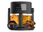 Cecofry airfryer met frietjes, vlees en groenten.