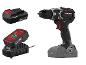 Boormachine, accu en lader met accessoires uit de 20V X 20V TEAM-serie.