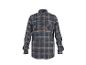 Heren overhemd met blauw en bruin ruitpatroon, lange mouwen.