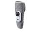 Grijze massage kniebrace met wit bedieningspaneel en digitaal display.