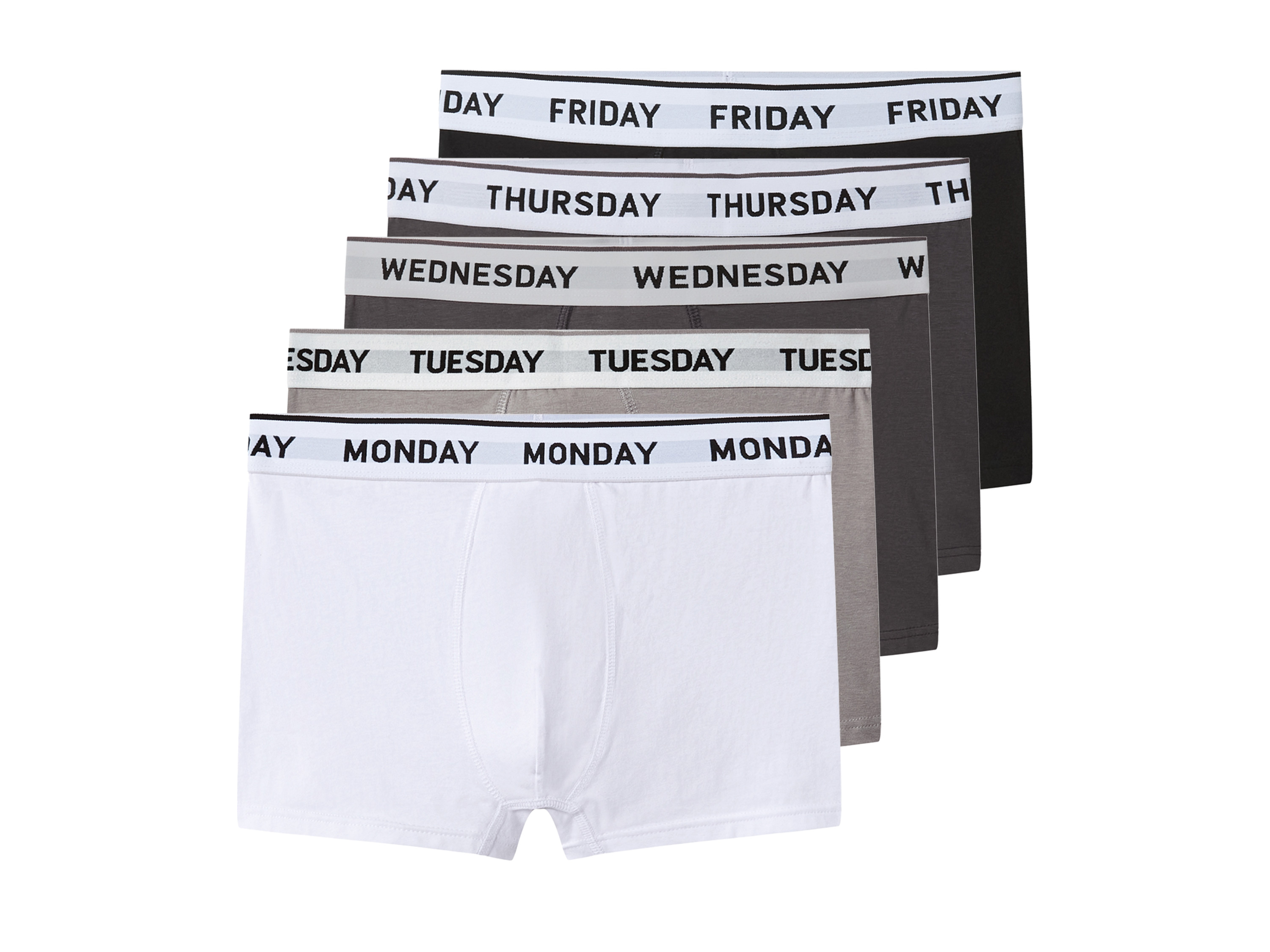 esmara Men Set van 5 heren boxers (Grijs/wit/zwart, XXL)
