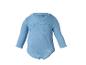 Lichtblauwe baby romper met lange mouwen en overslag