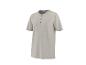 Lichtbeige Henley-shirt met korte mouwen en bruine knopen