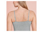 Een grijs tanktopje met spaghettibandjes.